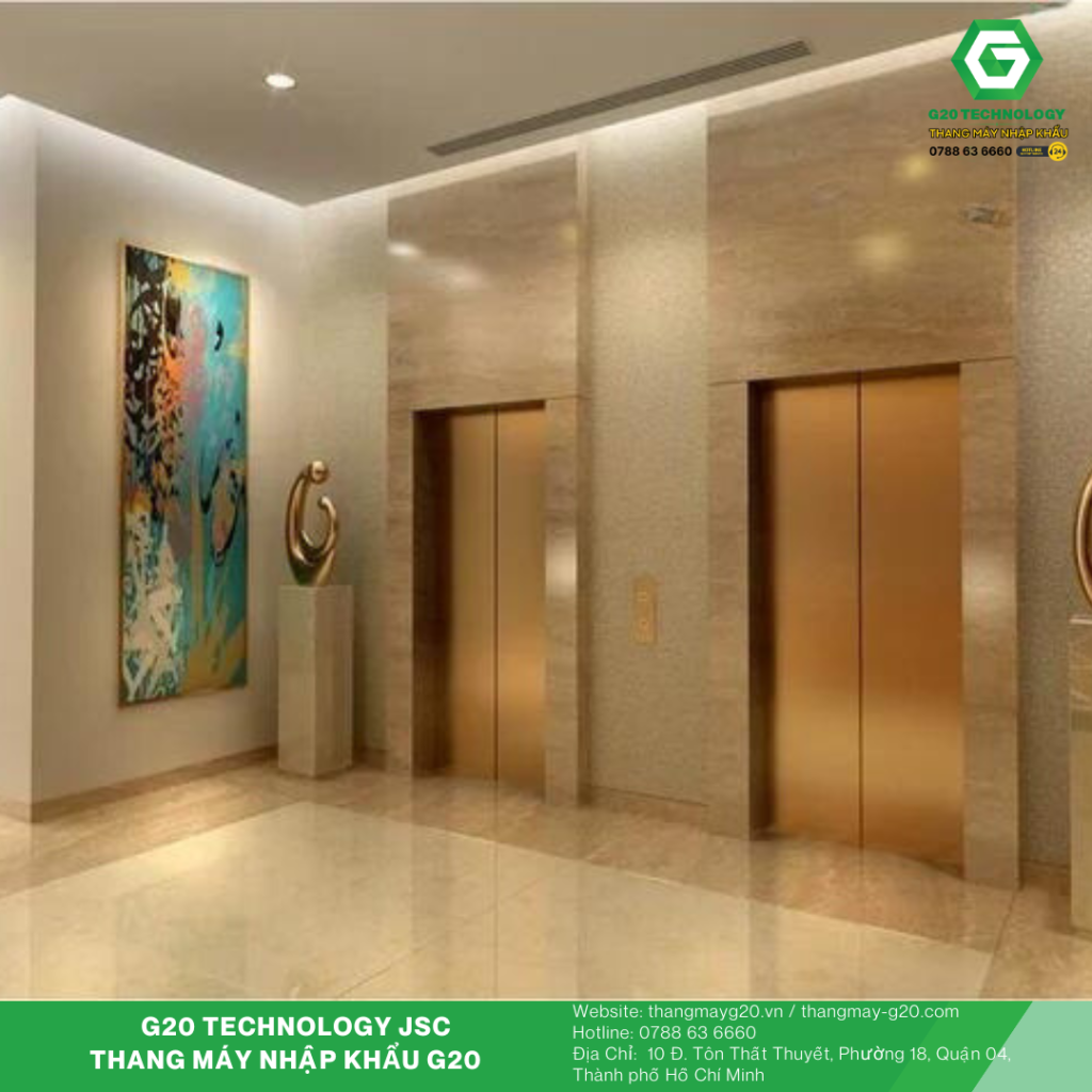 Thiết kế Thang máy dát vàng Hyundai cao cấp