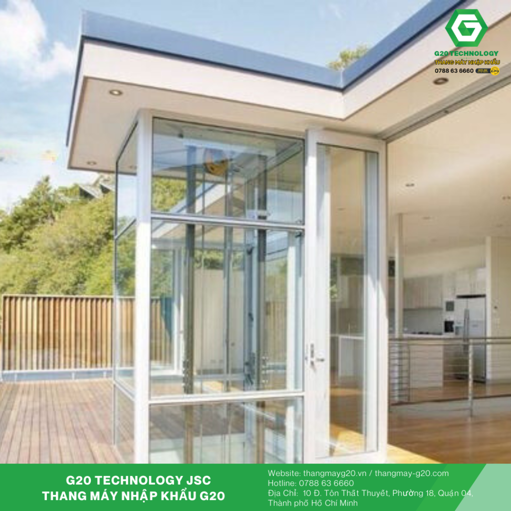 Thiết kế thang máy kính ngoài trời