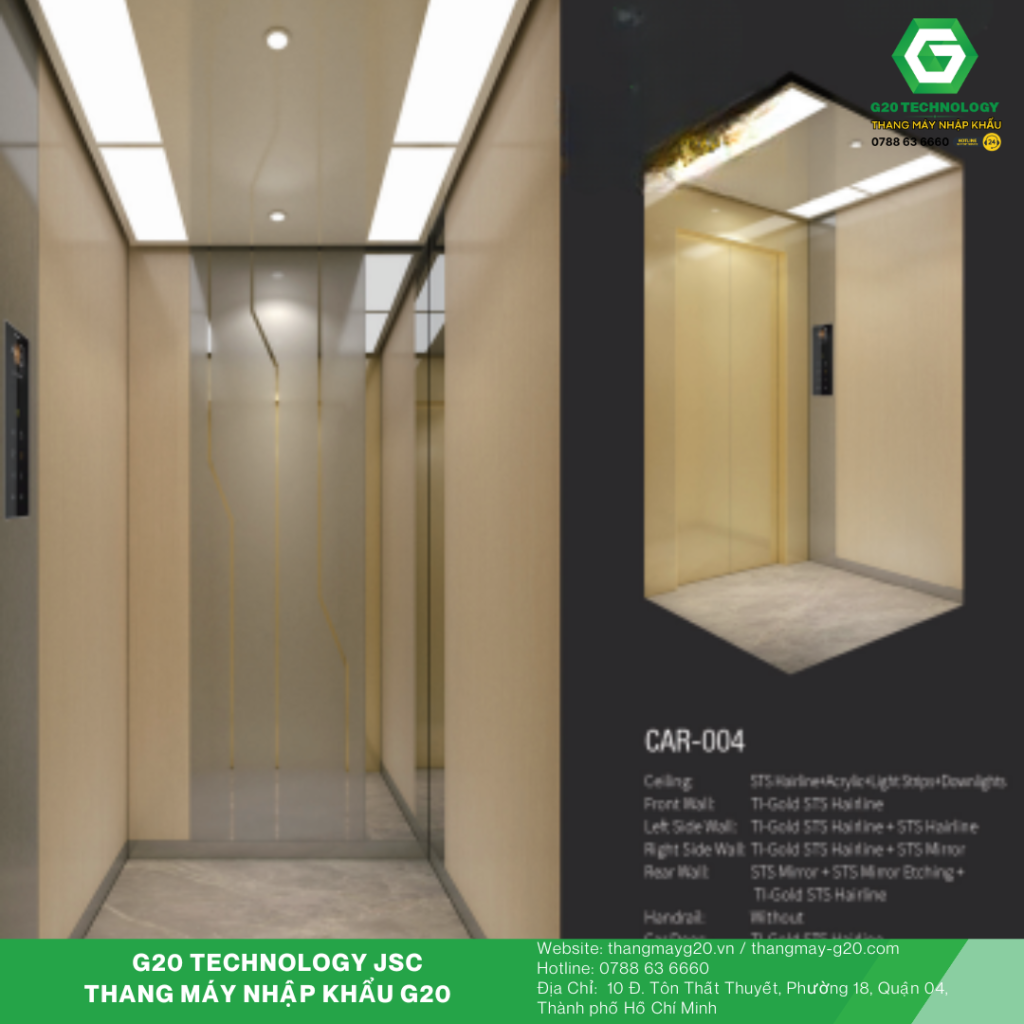 Thiết kế Thang máy gia đình Hyundai phong cách Sang trọng