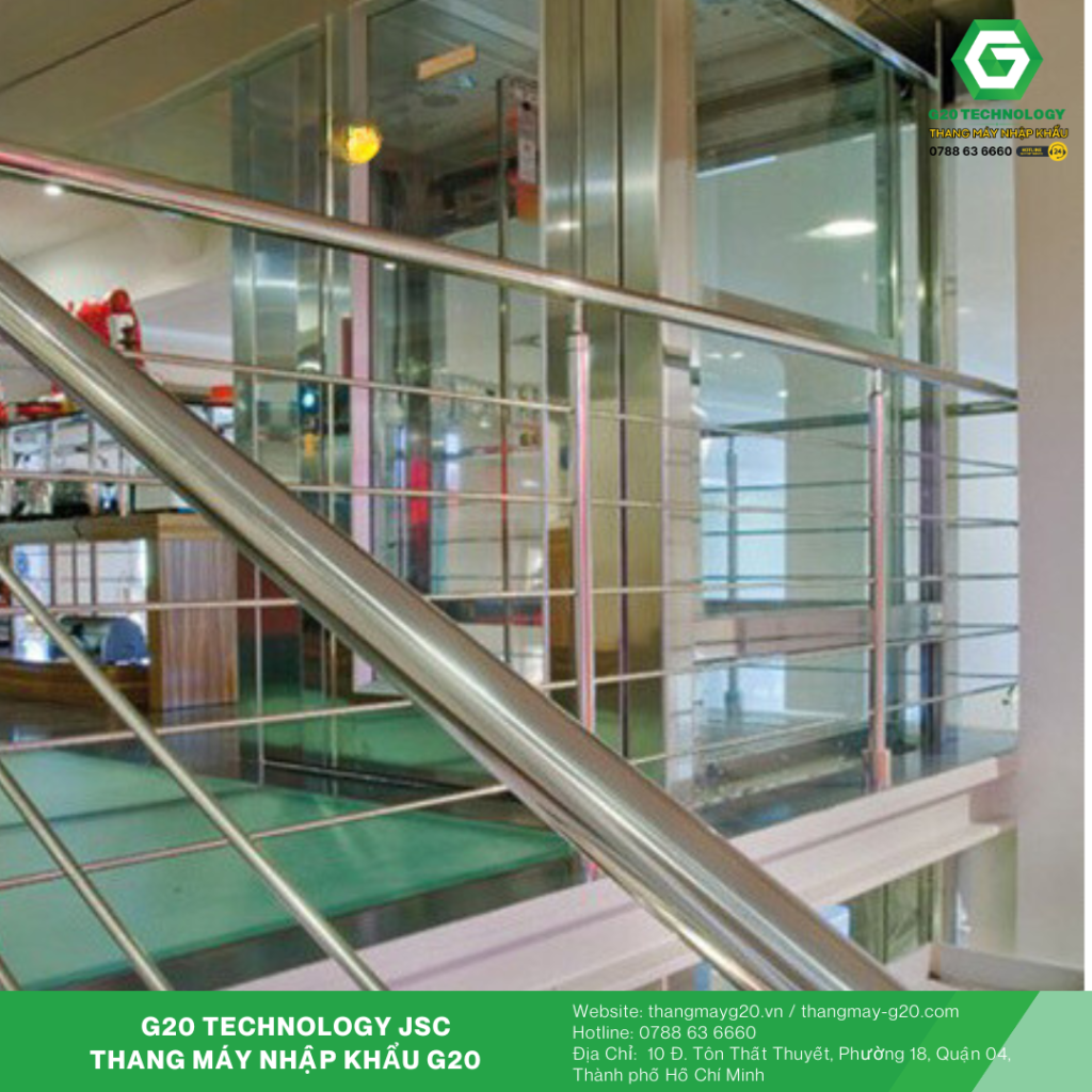 Thang máy vách kính mini ở không gian hẹp