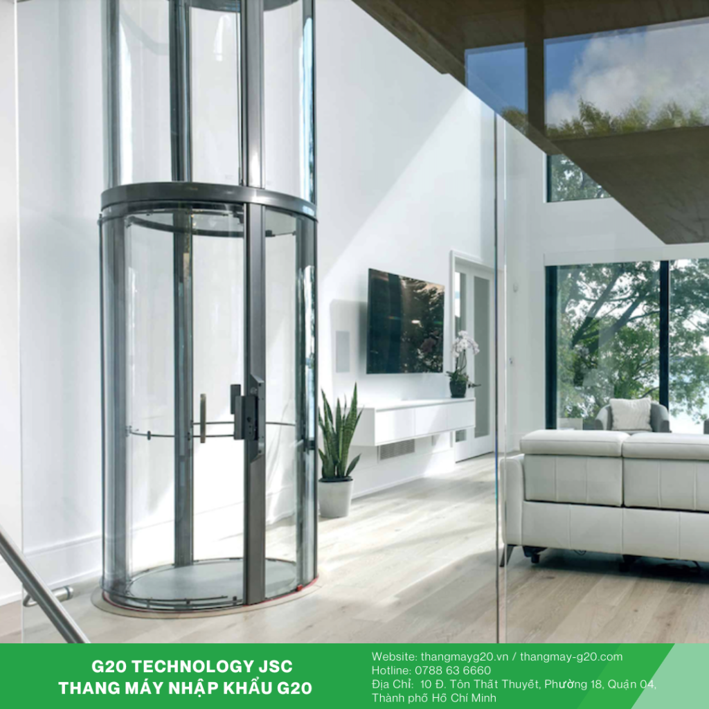 An toàn với chất lượng cao của thang máy tròn không hố pit