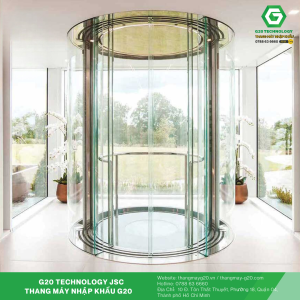 Thang máy kính tròn sử dụng kính cường lực và kim loại cao cấp