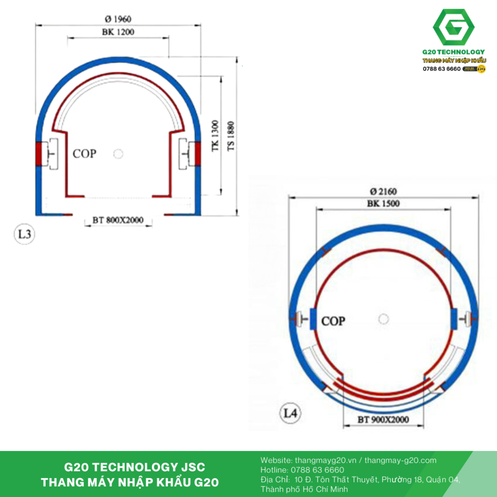 Thông số kỹ thuật thang máy kính tròn