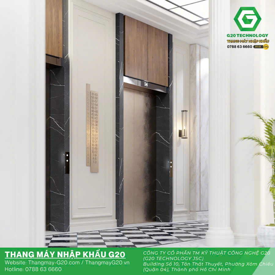 Thang máy Hitachi phù hợp với nhà xây mới