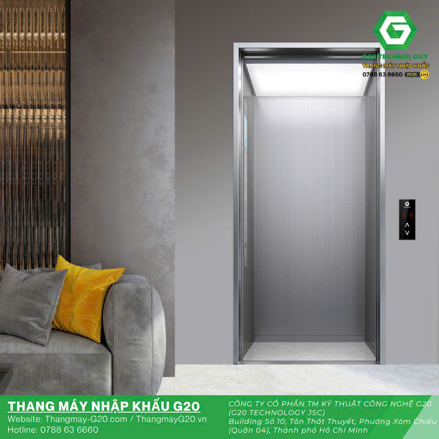 Thang máy Schindler cabin tone sáng hiện đại