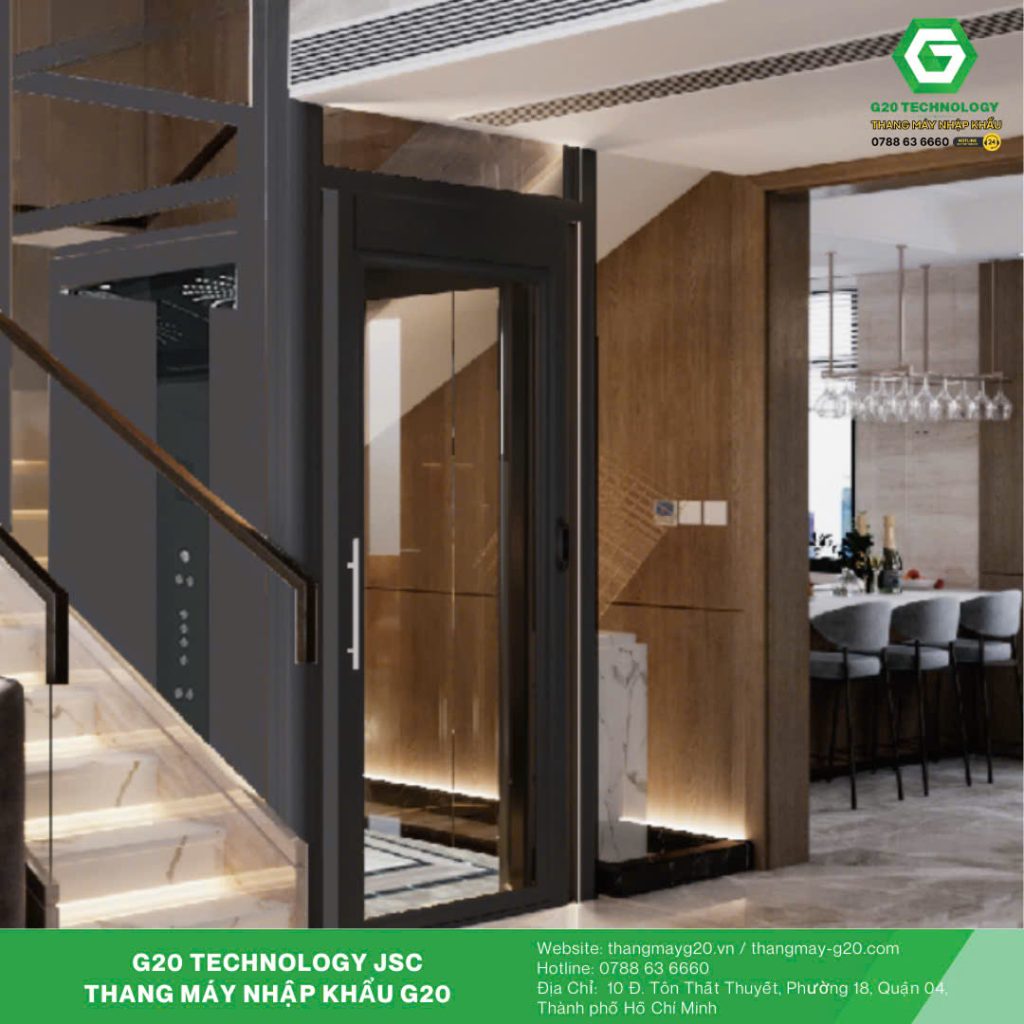 Thang máy ít chiếm diện tích