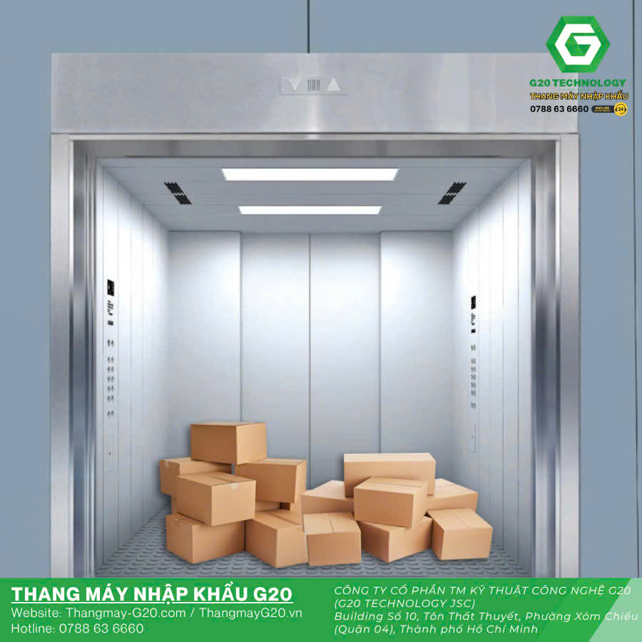 Thang máy tải hàng là thiết bị không thể thiếu trong siêu thị, trung tâm thương mại