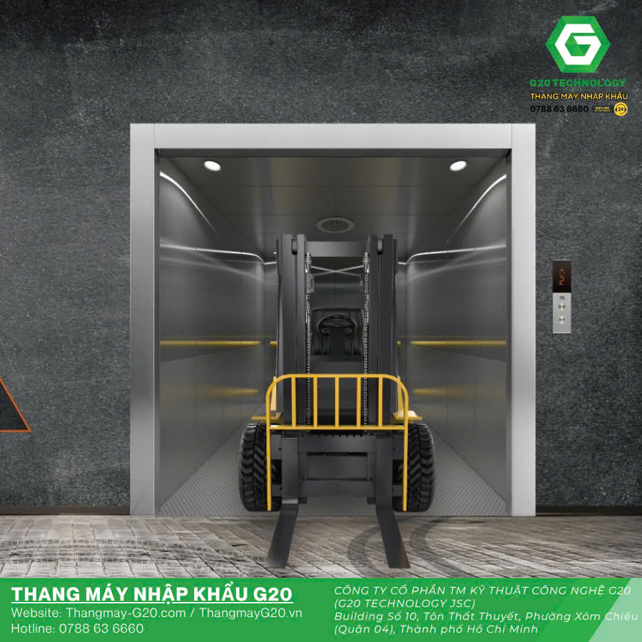 Xe đẩy hàng có thể dễ dàng di chuyển bên trong thang máy 